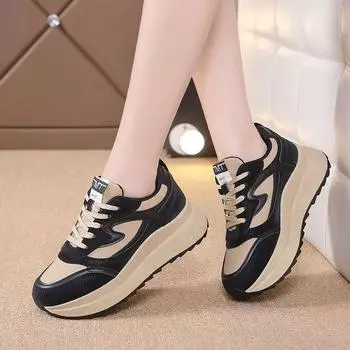 Platform sports dad Forrest Gump shoes 2024 new fashion versatile casual student shoes sports shoes casual shoes women 35 чёрный