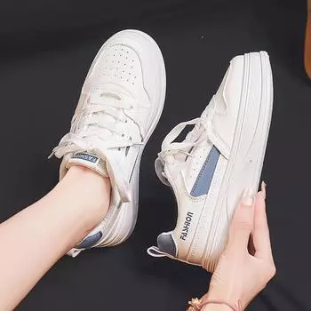 Белые туфли на платформе для женщин, повседневные и удобные, весна и осень, новые туфли для скейтбординга, универсальные кроссовки для студентов 35