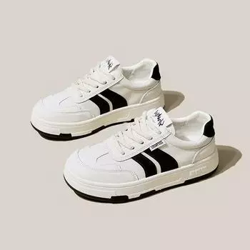 Platform white shoes women s 2025 new spring versatile sports and leisure shoes women s shoes Internet celebrity flat-bottomed explosive board shoes 35