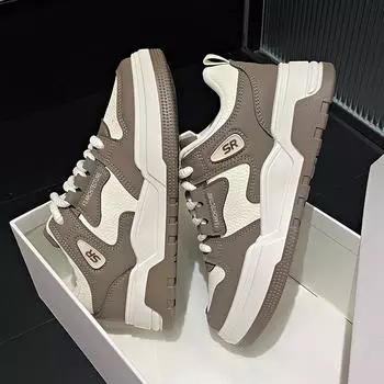 Platform white shoes women s 2025 spring new versatile casual sports board shoes ins tide explosion increase dad shoes 35