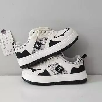 Platform white shoes women s 202 new autumn versatile ins tide Internet celebrity niche campus casual comfortable board shoes 35 чёрный