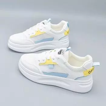 Platform white shoes women s spring new breathable student board shoes women s street shot lace-up sneakers 35