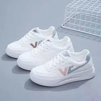 Platform White Shoes Women s Spring New Joker Student Board Shoes Low-Top Platform Casual Sneaker 35