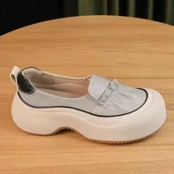 Platform Women Loafers Shoes Mid Heels Designer Shoes Autumn Casual Shoes New Brand 2024 Trend Walking Dress Zapatillas Mujer 35