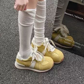 Platform women s new versatile lace-up casual shoes, heightening board shoes, sports shoes 35