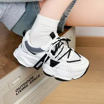 Женская обувь на платформе, обувь папы, студенческая женская обувь, маленькие белые туфли, повседневная обувь для скейтборда, универсальные модные одинарные туфли 35 белый