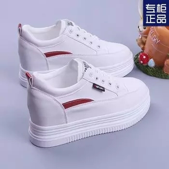 Platform women s shoes hollow breathable women s net shoes 2025 spring and summer new muffin thin fashion inner height increase white shoes women 35 розовый