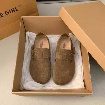 Platform women s shoes new spring and summer one-pedal single shoes all-inclusive ugly cute Doudou shoes 35