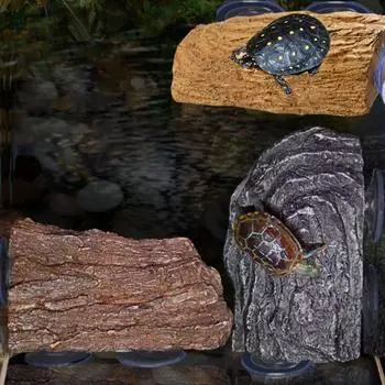 Платформа для купания черепахи из коры дерева, присоска, платформа для скалолазания черепахи, лягушки, краба Style C