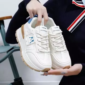 Платформа Папа Обувь Весна Новые Уличные Snap Студент Бег Кроссовки Высота Увеличивающие Досуг 35