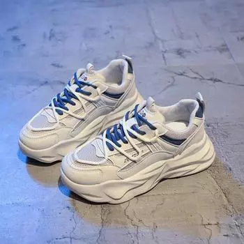 Платформа Папа Туфли Женские Весенние Новые Маффин Мягкая Подошва Стильные Увеличивающие Рост Женские Туфли Повседневные Кроссовки Женские 35