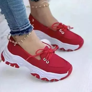 Платформа Женские кроссовки Плоские туфли Лоферы Обувь Бег Спортивная обувь Осенняя обувь Laceui Повседневная обувь Тренд Прогулки Zapatillas Mujer 36