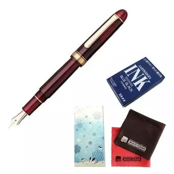 Platinum Fountain Pen Century Burgundy Fine Point F set with ink cartridge #3776 PNB-15000#71 4-piece