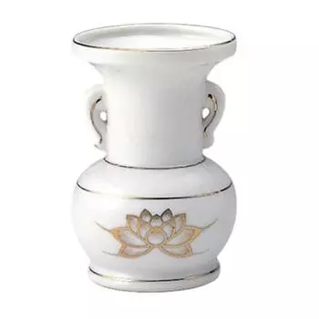 Platinum Lotus Flower Vase Buddhist Altar Home Memorials [3 inches] Supplies,