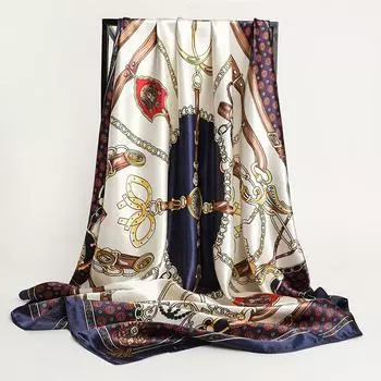 Платок для волос, женский модный дизайнер, красивый платок, мягкая атласная шаль, шелковые шарфы, платок 90*90 см, квадратный платок для шеи