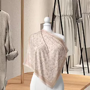 Платок на голову для женщин 43 дюйма Мягкий дышащий модный шелковый хлопок Вуаль Бандана розовый