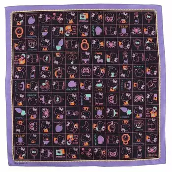 Платок с большим принтом Anna Sui x Hello Kitty HELLO KITTY 58 0003 Платок Anna Платок 58 см [Цветущий] (приблизительно. см) (фиолетовый) Суй/Китти фиолетовый