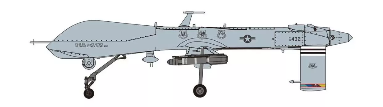 Platts Air Force Беспилотный ударный самолет Predator Last Mission 2018 Пластиковая модель Литье Цвет 1/72 США. MQ-1B АС-64