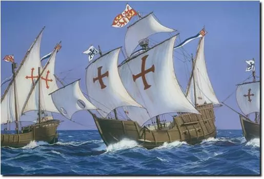 Platts Columbus Fleet Sailing Ships 3 Ships Set Plastic Model HE52910 Hrere 1/75 Nia/Santa Maria/Pinta (Корабль)