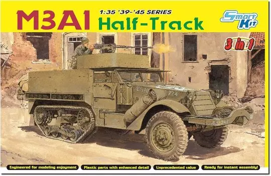 Platts Dragon WW2 American M3A1 Half Track 3in1 В комплекте пластиковая модель DR6332F 1/35 Фигурка/Оборудование