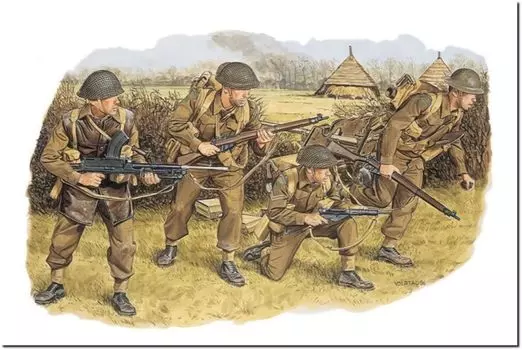 Platts Dragon WW2 Британская пехота Северо-Западная Европа 1944 Пластиковая модель DR6055 1/35 (Люди/Животные)