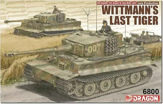 Platts Dragon WW2 German Tiger I Late Production Wittmann Last Tiger Magic Gun Printed Muzzle Soldier Figure Included Luxury Specification Plastic