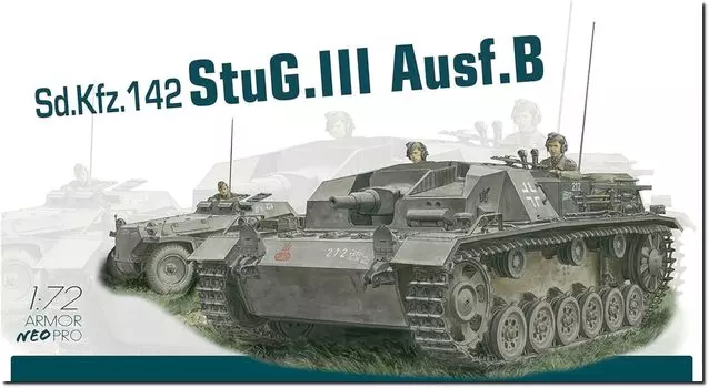 Platts Dragon WW2 немецкий грузовик StuG III Type B NEO в комплекте пластиковая модель DR7636 1/72 (бак)