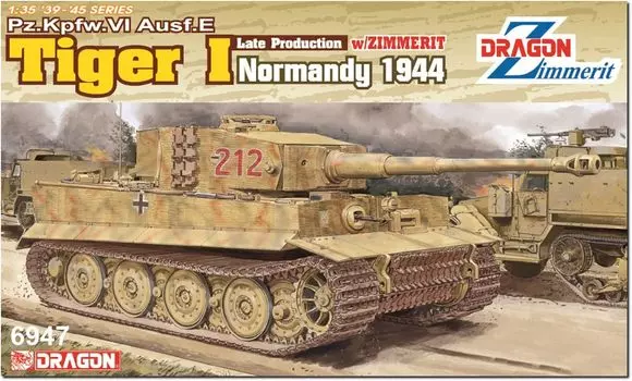 Platts Dragon WW2 немецкий Tiger I позднего производства Нормандия 1944 Magic Gun распечатанная фигурка с дулом, роскошные характеристики, пластиковая модель DR6947DX 1/35
