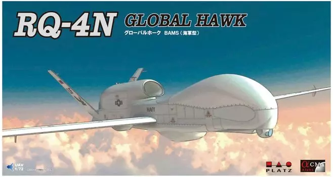 Platts Navy Беспилотный разведывательный самолет Global Hawk Naval Type Пластиковая модель 1/72 США. RQ-4N AC-5