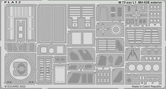Platts Sea Dragon Etching Parts Внешние пластиковые детали модели 1/72 MH-53E M72-54