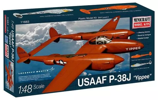 Platts Вторая мировая война ВВС США УРРА Пластиковая модель 1/48 P-38J