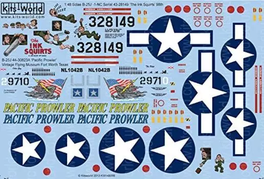 Platz 148098 Декаль Митчелл [KW 1/48 B-25J Декаль]