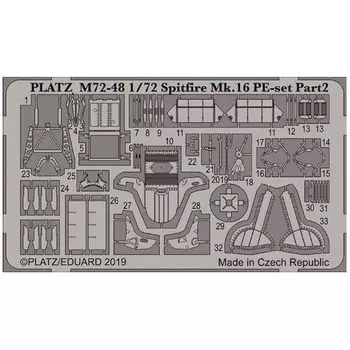 platz 1/72 spitfire For Mk.XVI Фототравленые детали часть 2 (Чехлы для ног, кабины и т. д.)