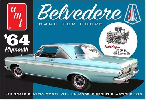 Platz AMT 1964 Plymouth Belvedere с рядным 6-цилиндровым двигателем пластиковая модель AMT1188 1/25 (автомобиль)