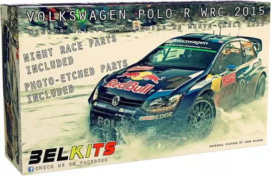 Platz Belkit Volkswagen Polo R WRC 2015 Monte Carlo Rally Winner Пластиковая модель BEL010 1/24