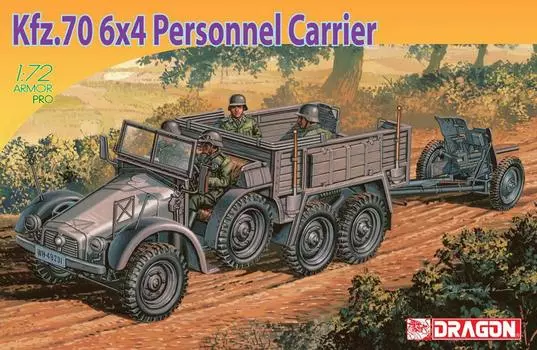 Platz DR7377 Немецкая армия Krupp Protze 6x4 десантный транспортер PaK пушка 1/72 WW.II Kfz.70 и противотанковая пушка 3,7cm 35/36