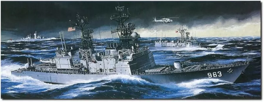 Platz Dragon American Destroyer Spruance Plastic Model DR1006 1/350 U.S.S. DD-963 (Ship)