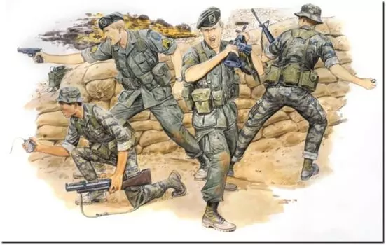 Platz Dragon Вьетнамская война Зеленый Берет Пластиковая модель DR3309 1/35 (человек)