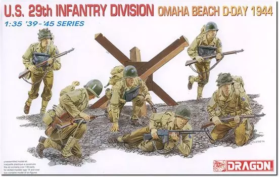 Platz Dragon WW2 29-я пехотная дивизия США, высадка в Нормандии, пляж Омаха, пластиковая модель DR6211 1/35 D-DAY