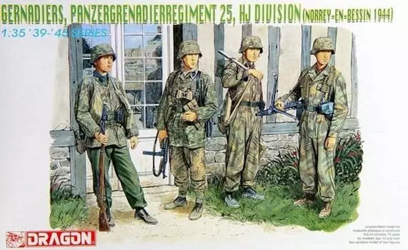 Platz Dragon WW2 Германия 25-й танково-гренадерский полк Гитлерюгенд дивизии Нор-ан-Бессин 1944 пластиковая модель DR6110 1/35 (Человек/Животное)
