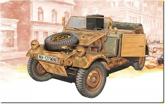 Platz Dragon WW2 Немецкий Кюбельваген Радиомашина с Фигуркой Сигнальщика Пластиковая Модель DR6886F 1/35 (Боевая машина)