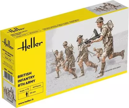 Platz Herrere WW2 Британская 8-я Армия Пехота Пластиковая Модель HE49609 1/72 (Человек/Животное)