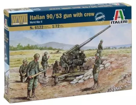 Platz Italeri WW2 Италия зенитная пушка Пластиковая модель IT6122 1/72 90/53 с артиллерией (Пушка)