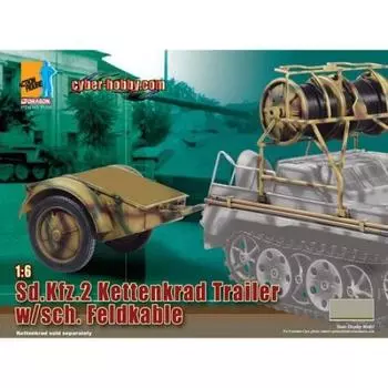 Platz Kettenkrad cable trailer plastic model DR71255 &
