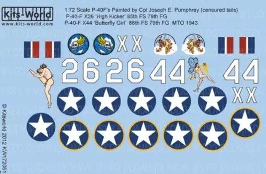 Platz KW172061 US Army Curtiss Warhok 79th Fighter Group 85th Fighter Squadron 1/72 P-40