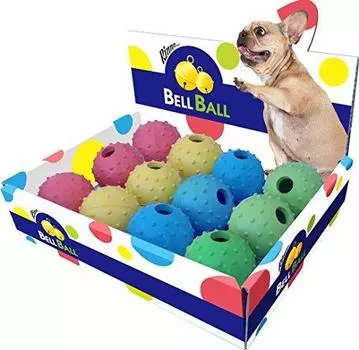 PLATZ PET SUPPLIES FUN Игрушка для собак Колокольчик Мяч Коробка из 12 штук 4 цвета x 3 штуки &