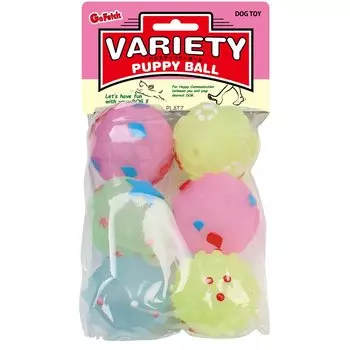 PLATZ PET SUPPLIES FUN Dog Toy Variety Puppy Ball Pastel 6 Pieces &
