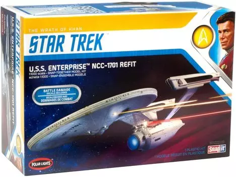 Platz Polar Lights Star Trek The Wrath of Khan Enterprise Renovated Scale Plastic Model POL974 USS. НКЦ-1701 1/1000
