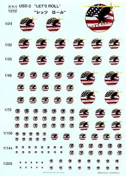 Platz USD-2 1/72 LET S ROLL наклейка пластиковые детали модели