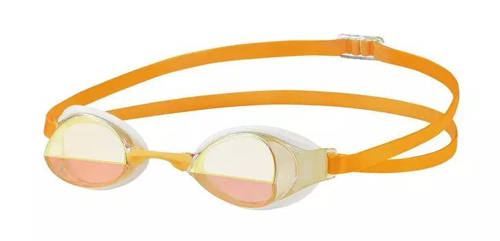 плавательные светло-желтые x флэш-желтые гоночные зеркальные очки, одобренная FINA модель [Swans] очки японского производства, Ignition, IGNITON-M YY, зеркальные, линзы,